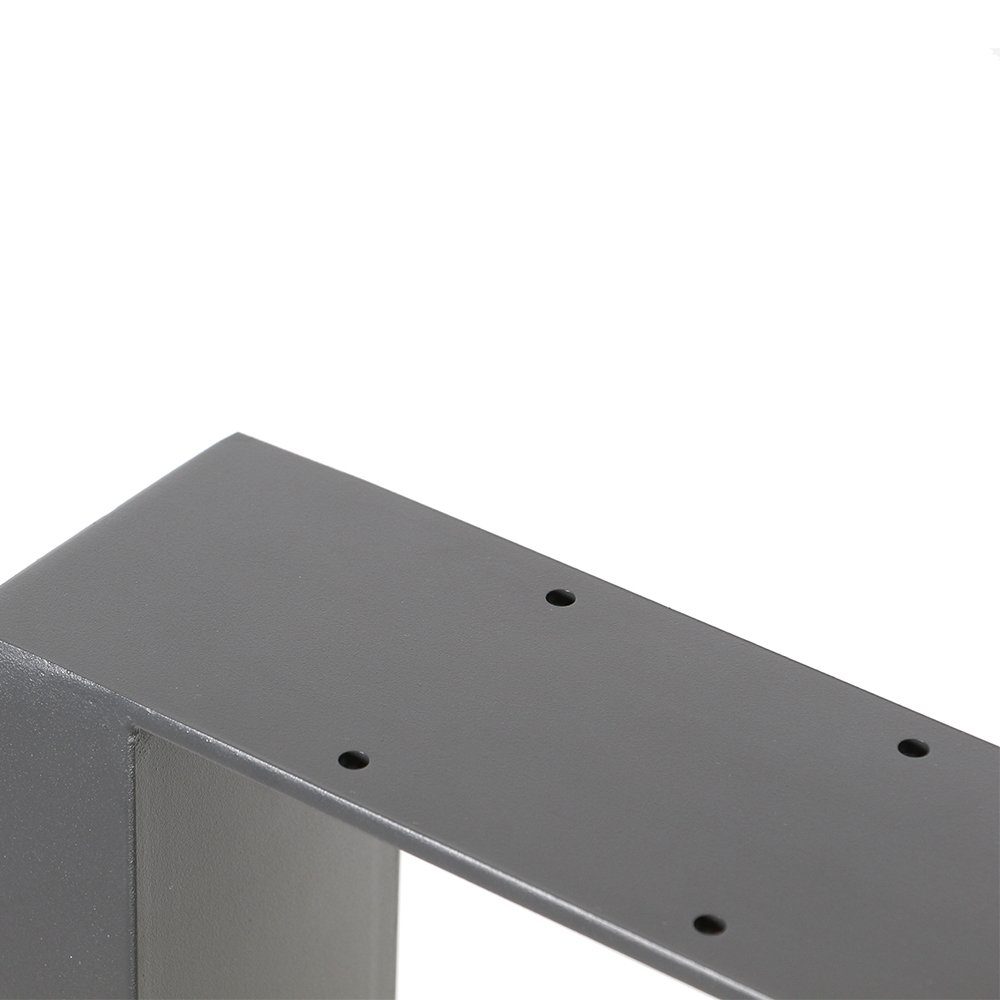 Melko Tischbein Tischbeine Tischgestell Tischkufen 2er-Set aus Stahl in Grau Möbelfuß Hairpin Leg Tischfüße Haarnadelbeine Esstisch Stützfuß Ständer Tischuntergestell HiFi Doppelt Lautsprecher Couchtisch Bankkufen Design Rechteck Industriedesign, lan