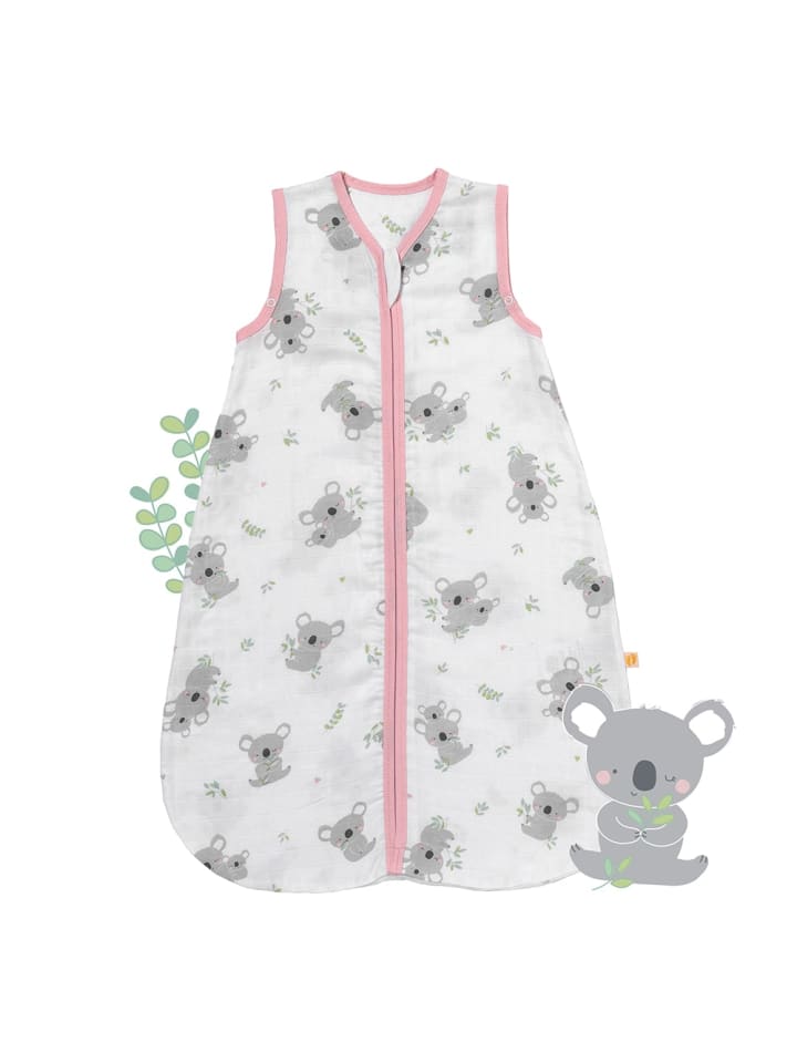 Schlummersack Musselin Babyschlafsack, 0.5 TOG in Rosa-Weiß günstig kaufen