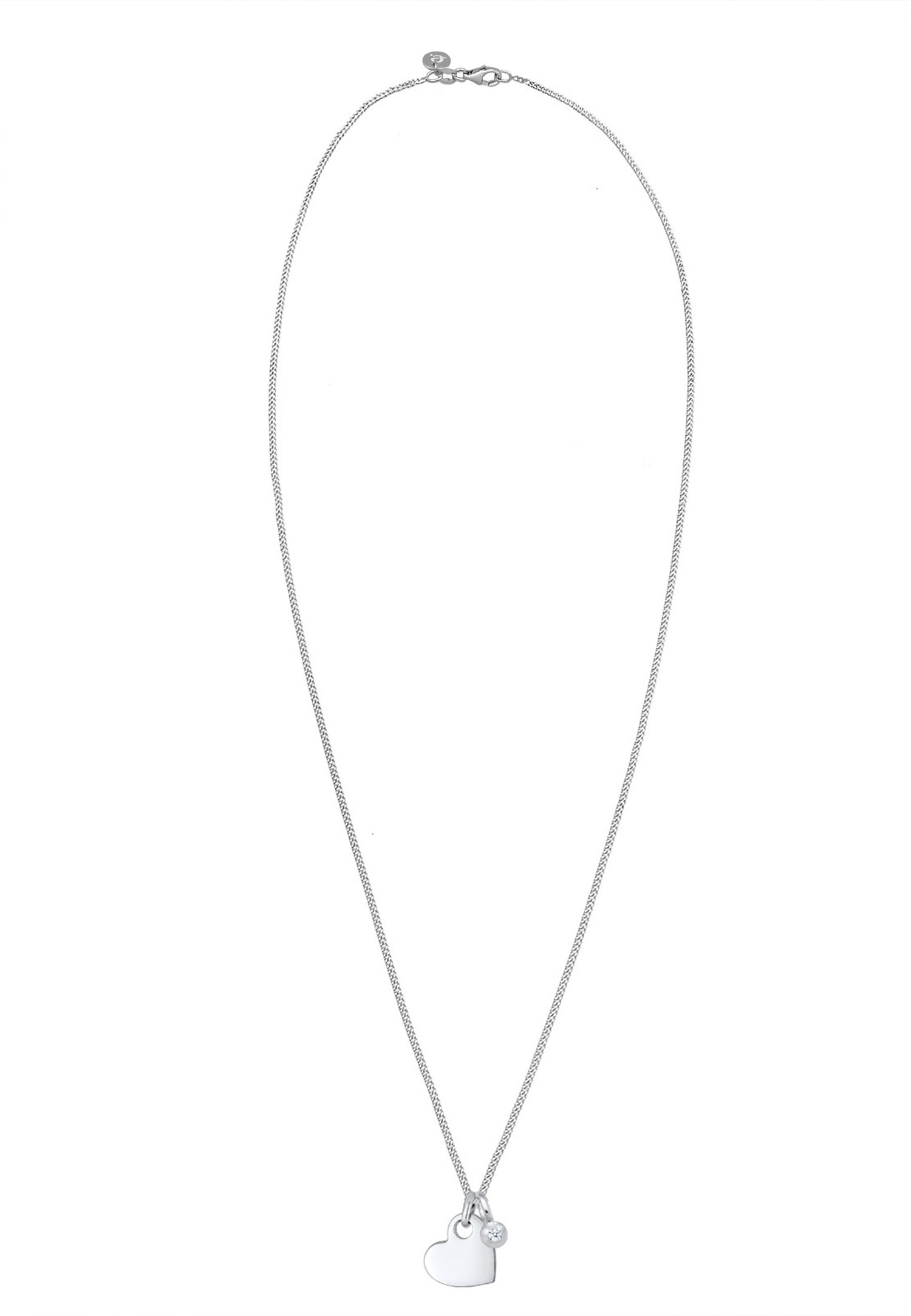 Wisiorek damski Elli DIAMONDS w kształcie serca z diamentem (0,03 ct.) - srebro (925/1000)
