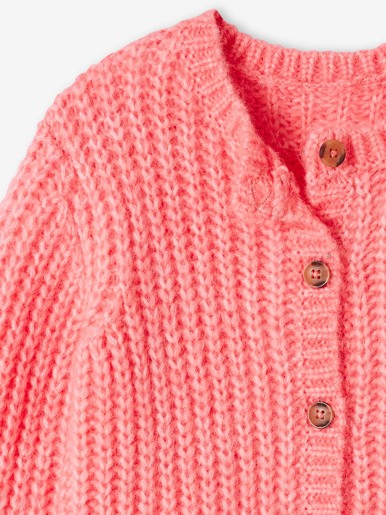 Vertbaudet Flauschige Mädchen Strickjacke Oeko-Tex - bonbon rosa