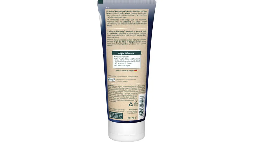 Kneipp Reichhaltige Körpermilch Gute Nacht 200 ml