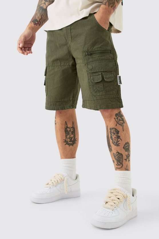 Ripstop Cargo-Shorts mit elastischem Bund