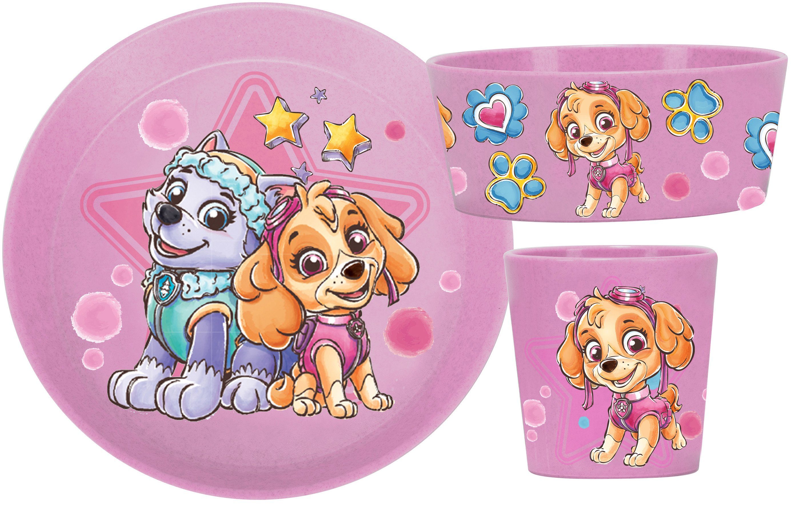 KOZIOL Kindergeschirr-Set CONNECT PAW PATROL (3-tlg), 1 Personen, Kunststoff, Co² neutral produziert, Made in Germany, 3 Teile, für 1 Person