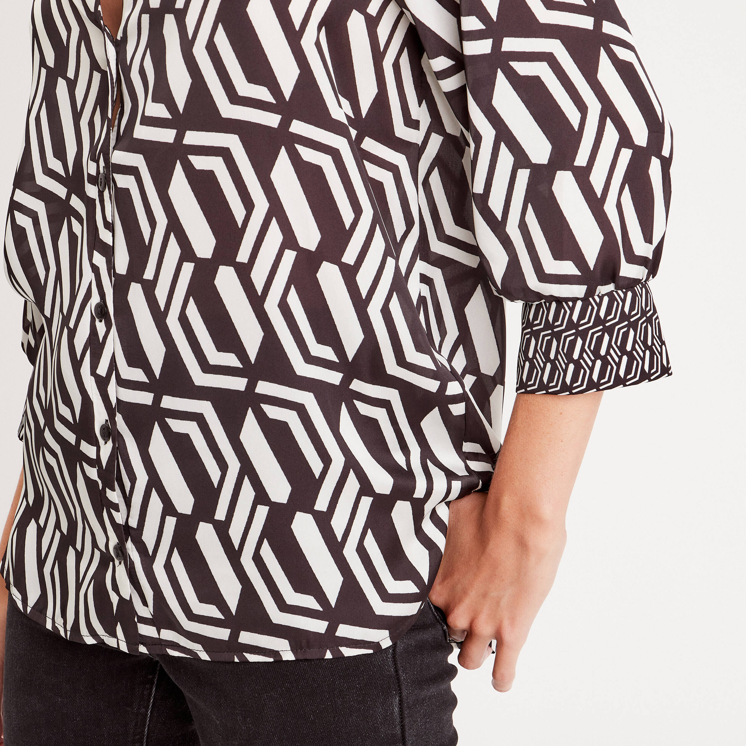 Chemise à manches longues beige femme | Cache Cache