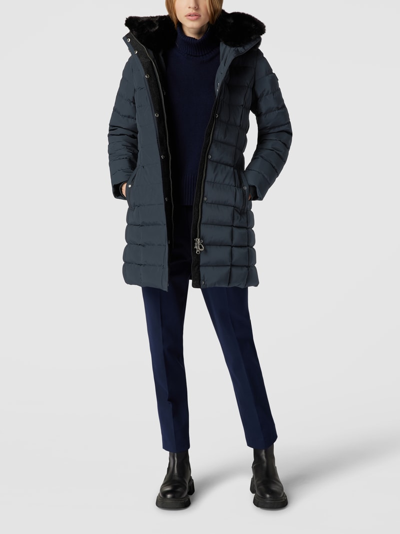 Funktionsjacke mit abnehmbarer Kapuze Modell 'Santorin Long' in marineblau