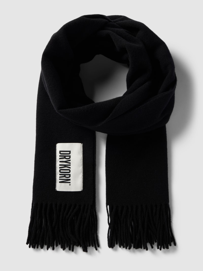 Schal mit Label-Patch Modell 'GAZE' in schwarz