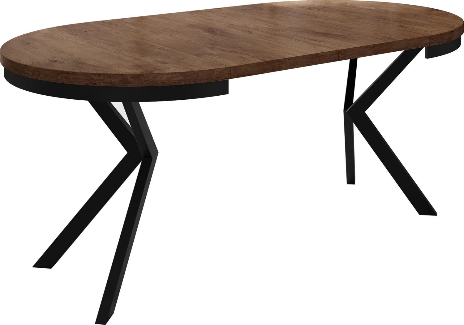 WFL GROUP Esstisch Ross, Tisch im Loft-Stil mit Metallbeinen