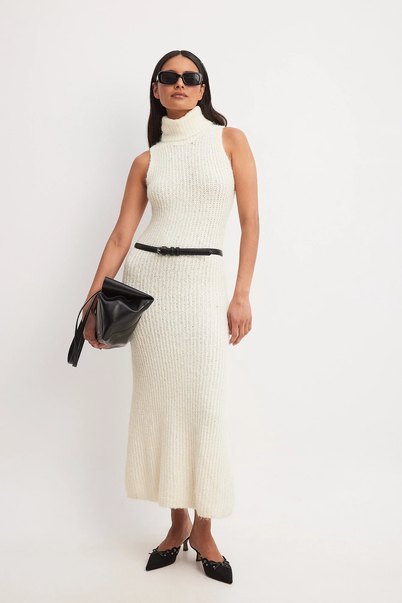 Maxi-Strickkleid mit Rollkragen