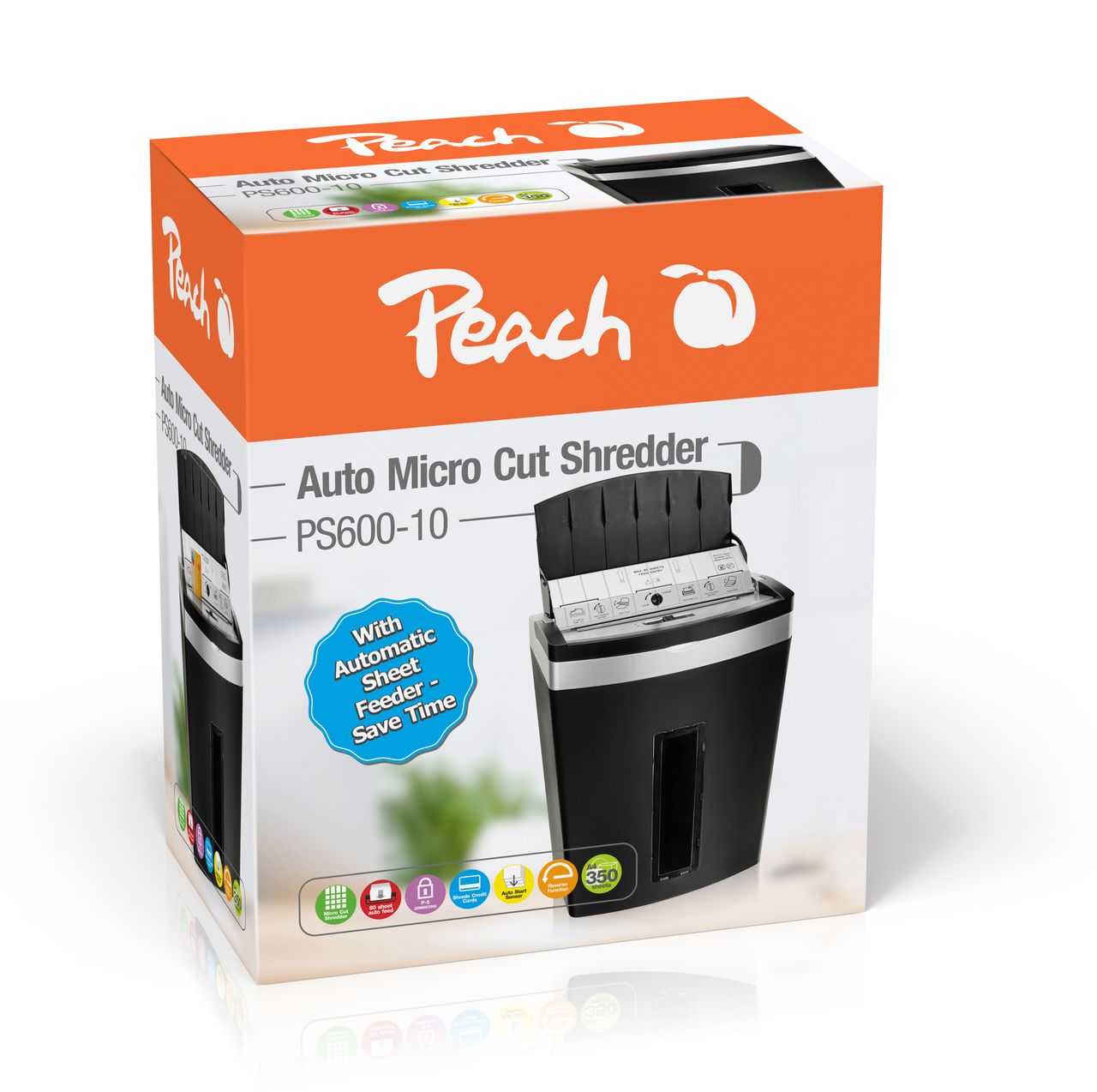 Peach Auto Mikroschnitt Aktenvernichter - PS600-10
