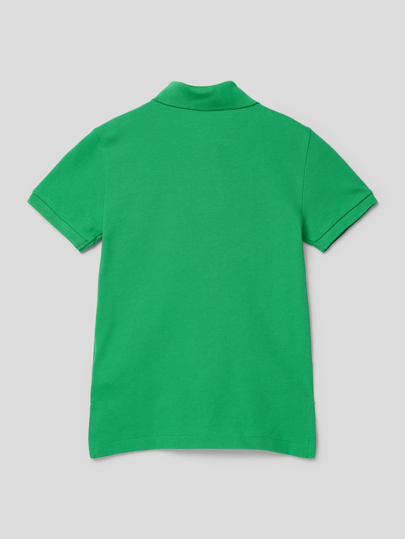 Slim Fit Poloshirt mit Strukturmuster in grün