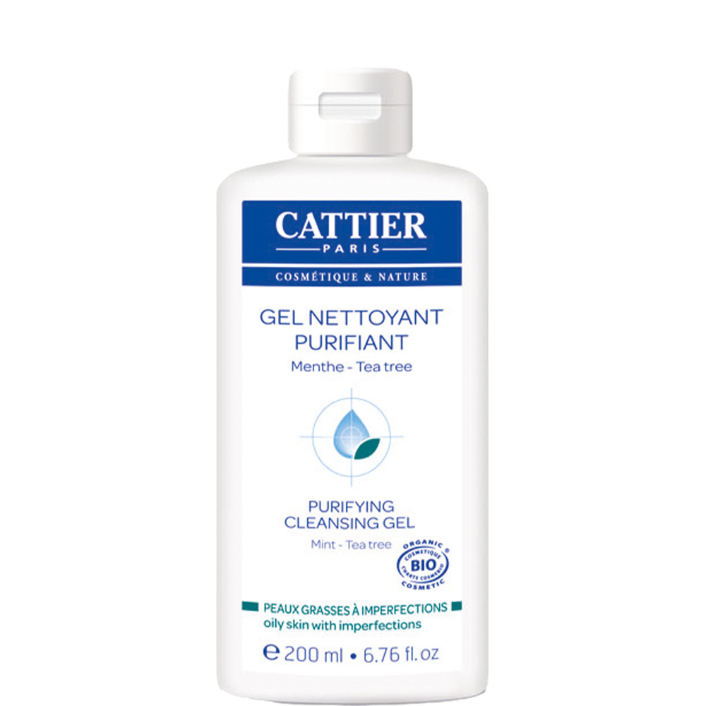 cattier Gel Nettoyant Purifiant - peaux grassesà imperfections - 200ml Soins Peaux Grasses à Imperfections