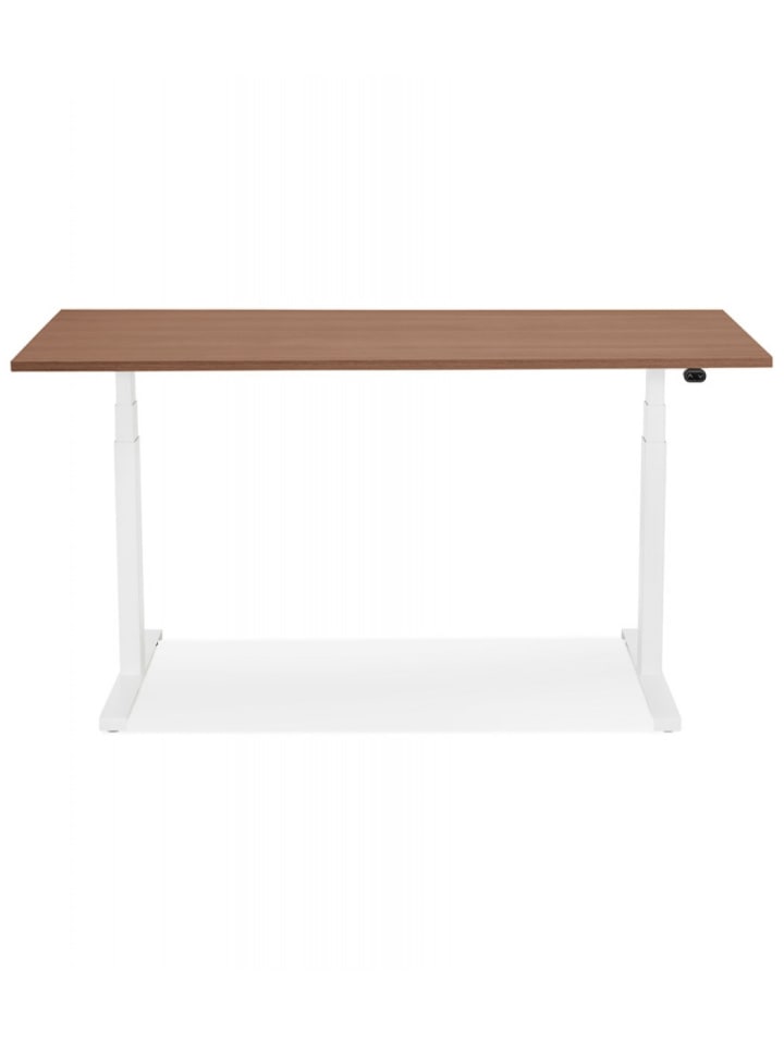 KADIMA DESIGN Elektrischer Sitz-Steh-Schreibtisch Holz Metall | Modern in Braun-Weiß günstig kaufen