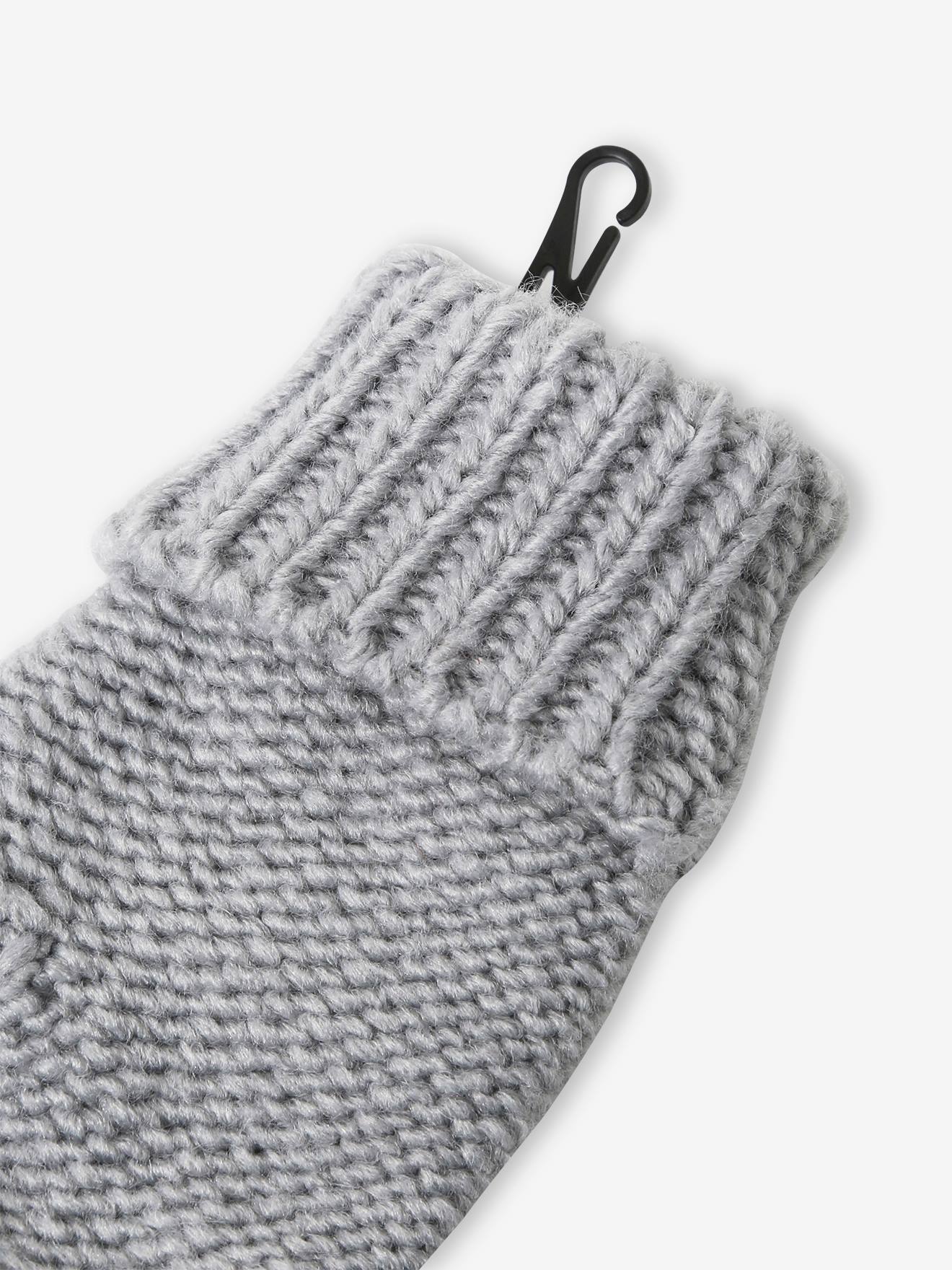 Vertbaudet Mädchen-Set: Mütze, Rundschal & Handschuhe - grau meliert