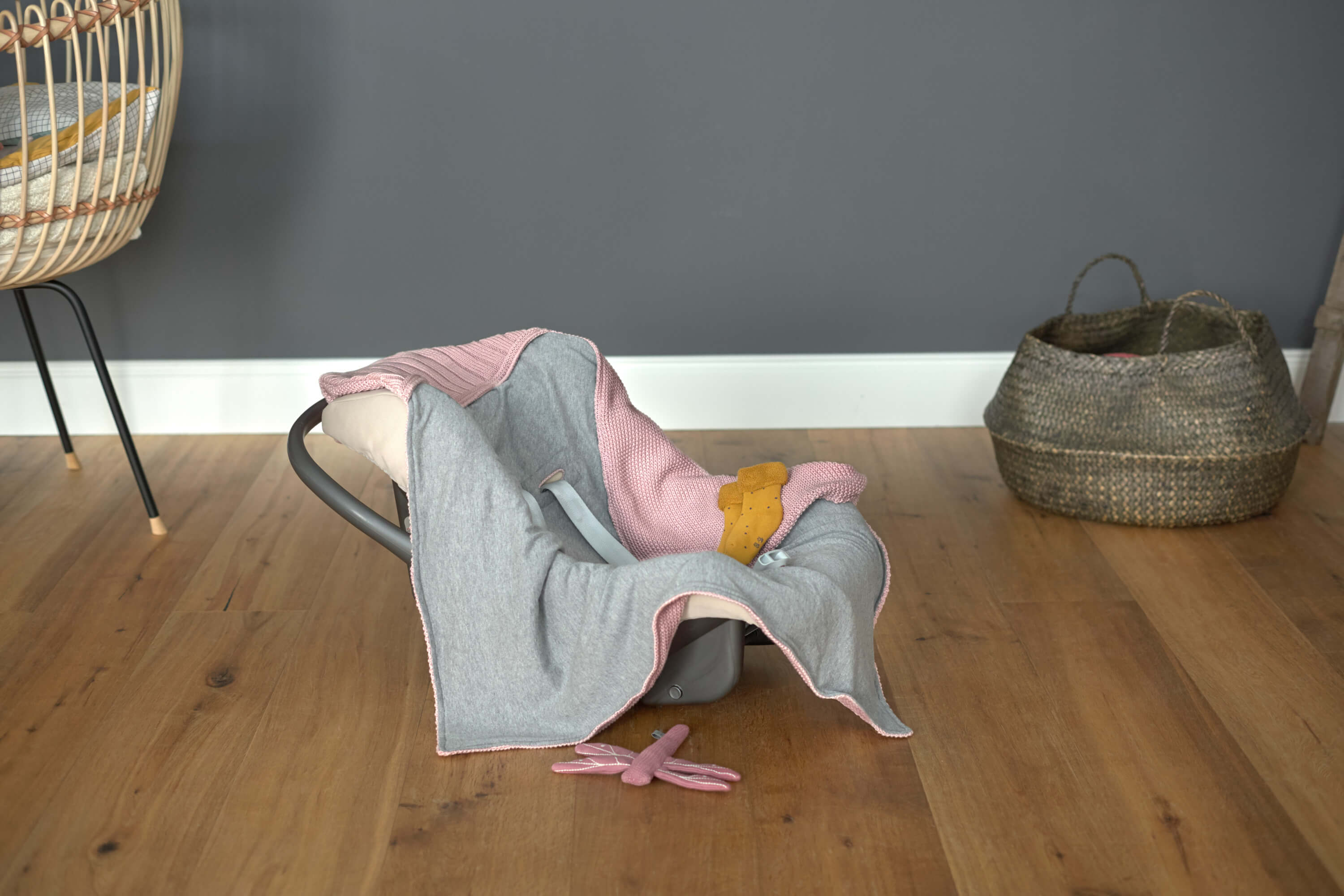 Einschlagdecke Baby - Bio Baumwolle, Dusky Pink