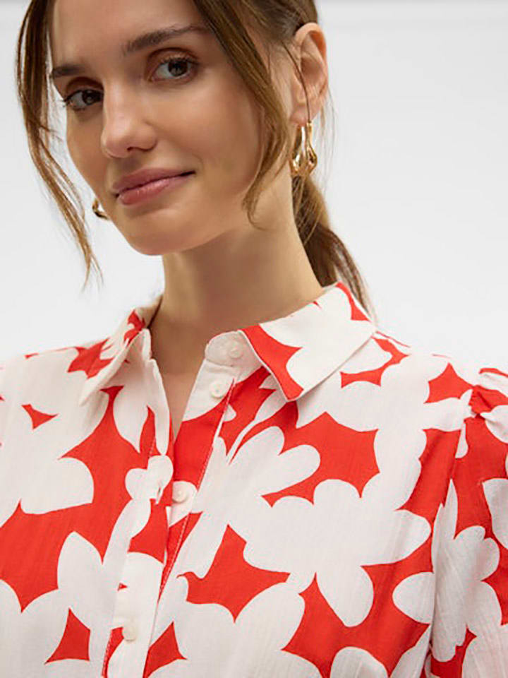Vero Moda Kleid in Weiß/ Rot günstig kaufen