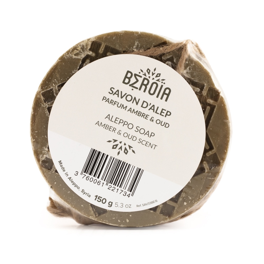 beroia Savon d'Alep parfumé à l'ambre & oud 150g Savon solide