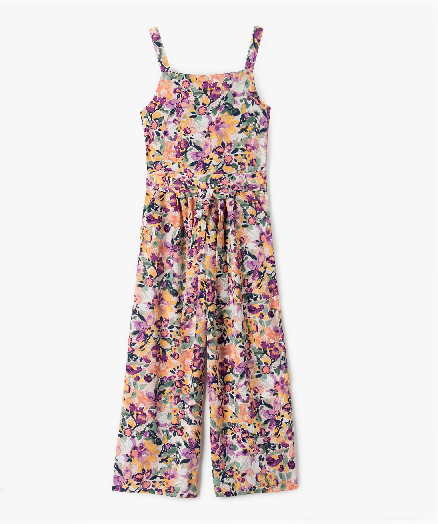 Combinaison pantalon fille à motifs fleuris multicolore | GEMO