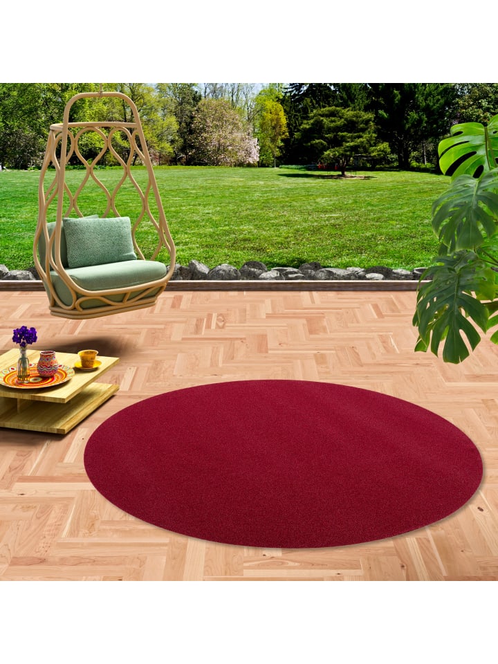 Snapstyle Luxus Designer Kunstrasen Miami Rund in Rot günstig kaufen 133 x 133 cm