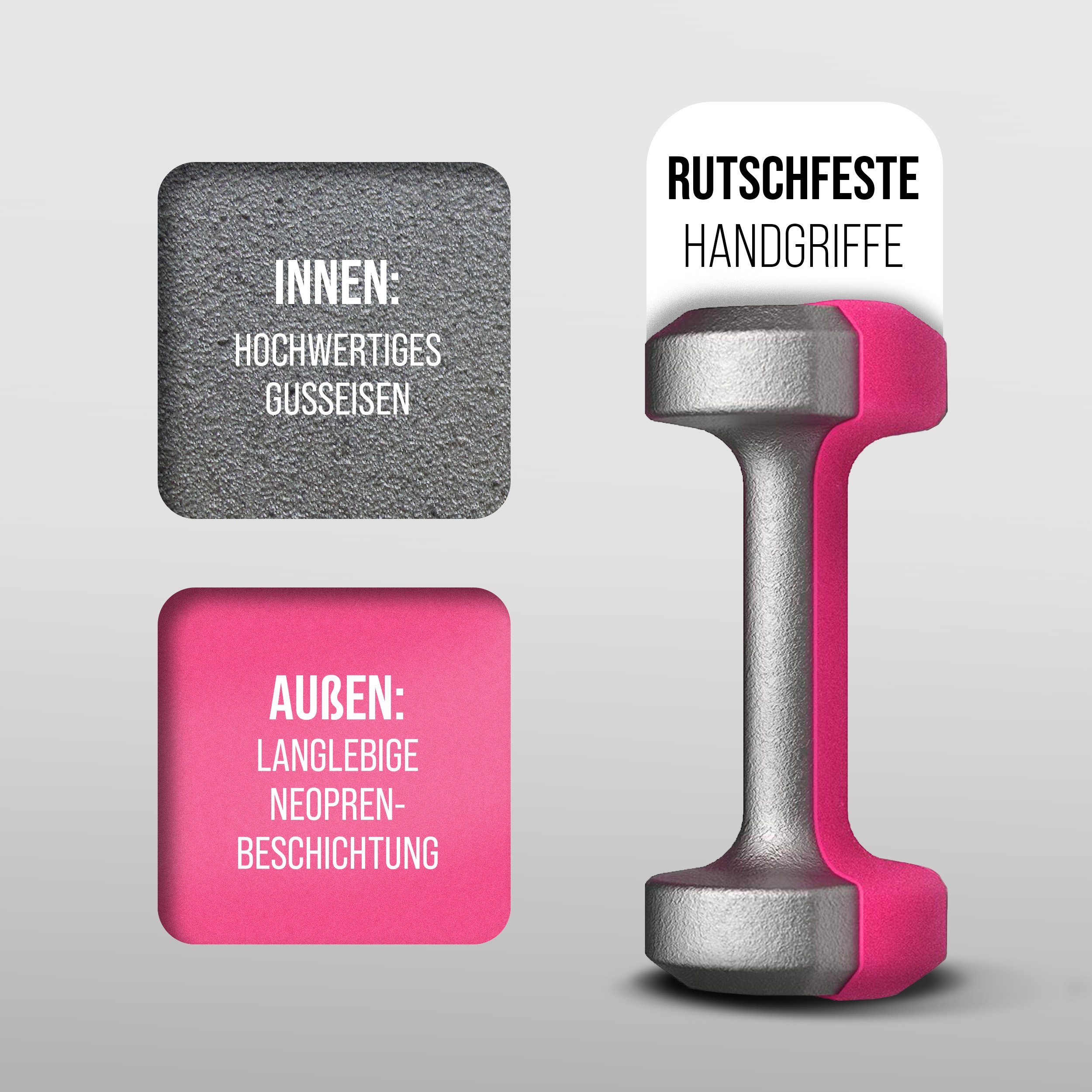 Apollo Kurzhantel Hantel Set Kurzhantel Fitness Hanteln 1-3 kg, (inkl. Hantelständer), rutschfest, 2x 1kg, 2x 2kg, 2x 3kg