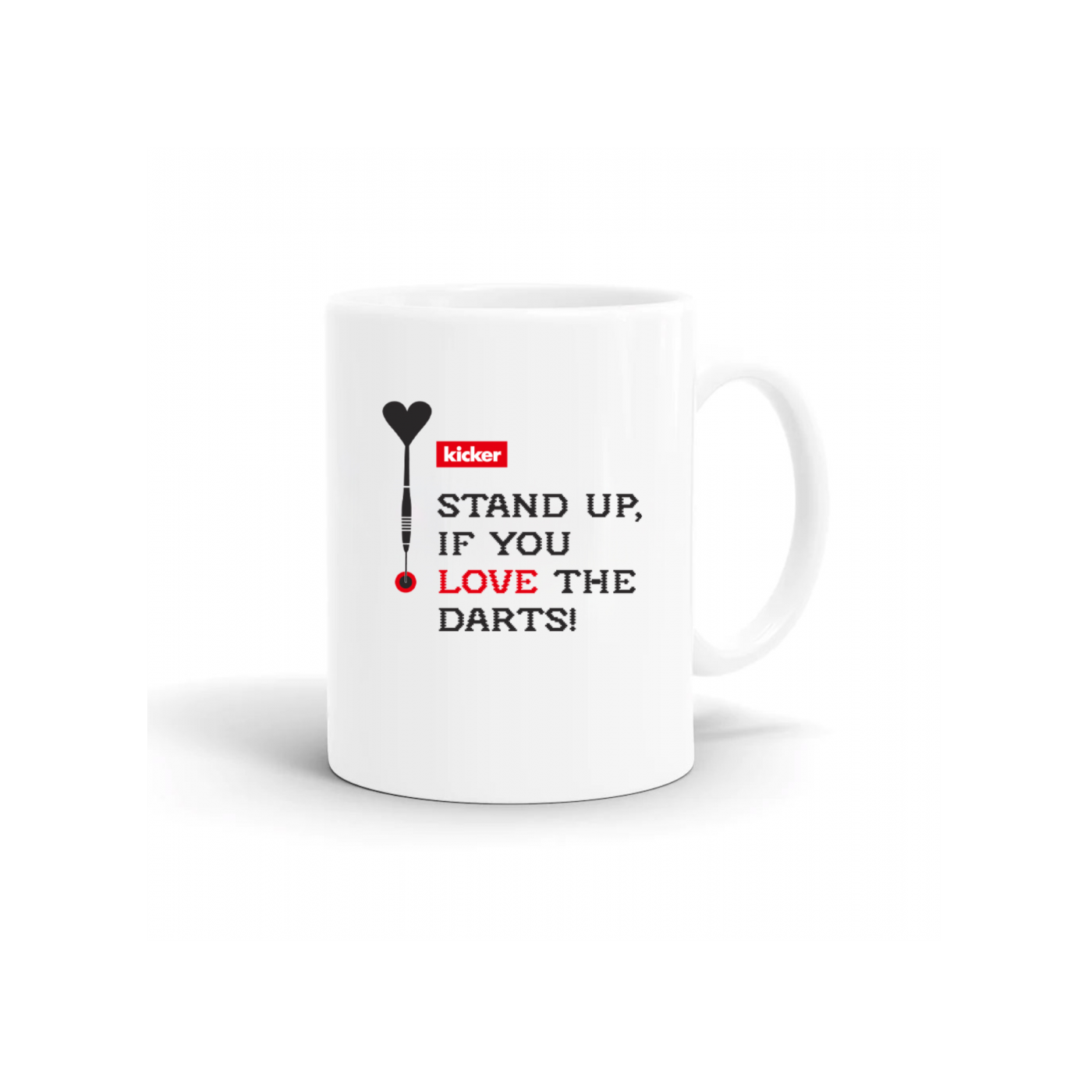kicker Stand Up Tasse Weiss Rot