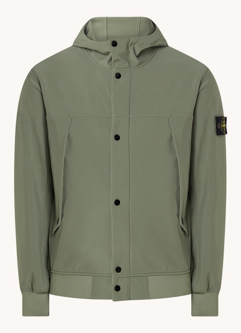 Μπουφάν Stone Island 40227 softshell με λογότυπο και κουκούλα