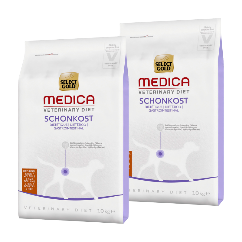 SELECT GOLD Hundetrockenfutter SELECT GOLD Medica Schonkost Geflügel & Reis 2x10 kg