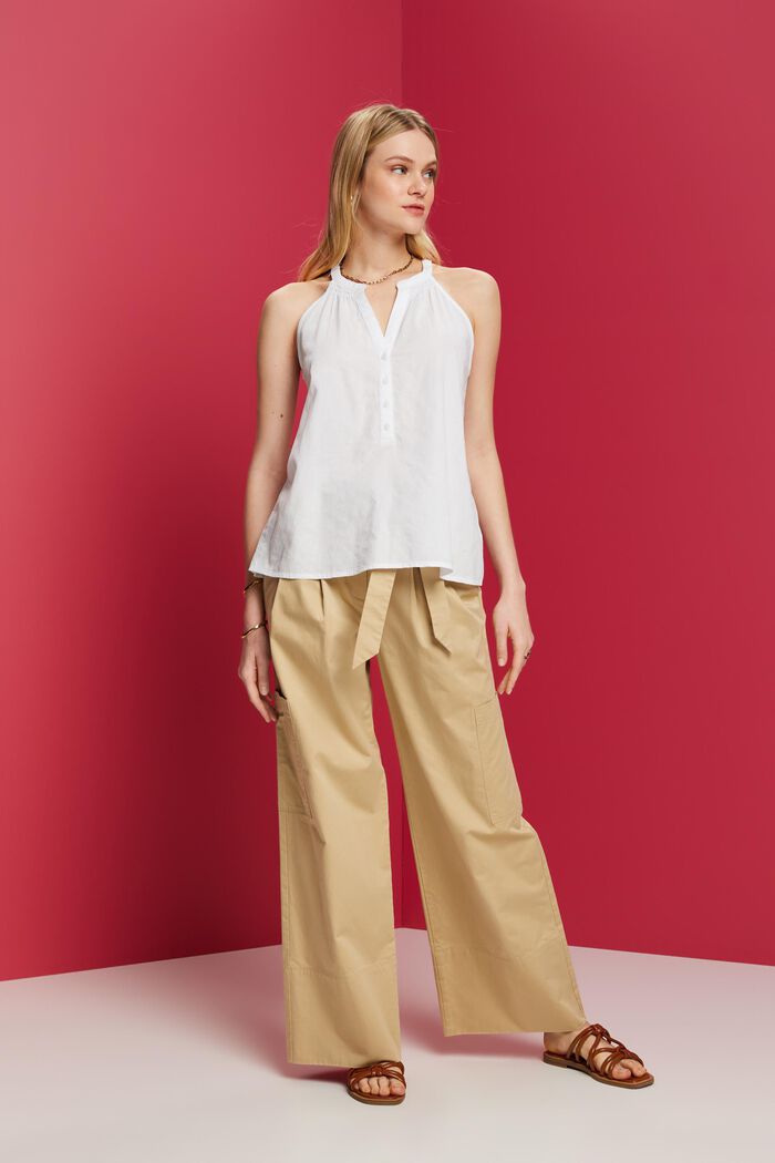 Ärmellose Bluse, 100 % Baumwolle