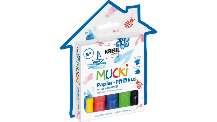 KREUL MUCKI Papier Pfiffikus Aquarellmalstifte 5er Set