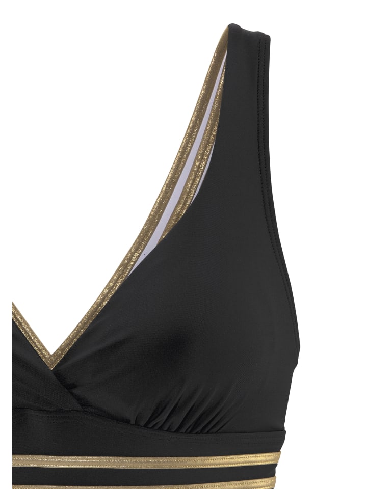 LASCANA Badeanzug in schwarz-goldfarben günstig kaufen