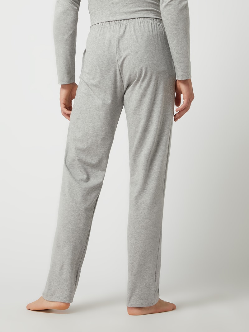 Pyjama-Hose mit Stretch-Anteil in mittelgrau meliert