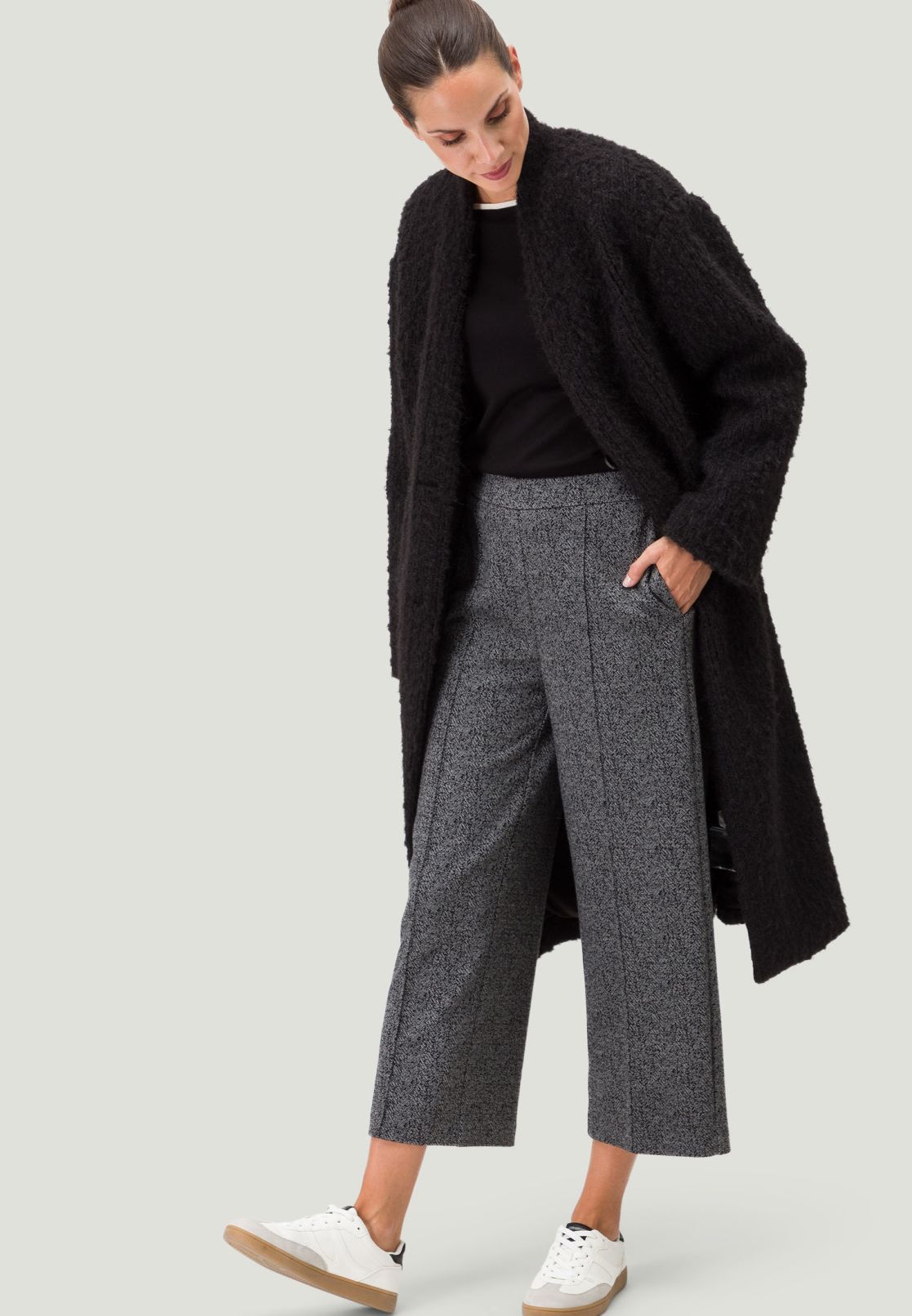 Jerseyhose mit Fischgrätmuster
