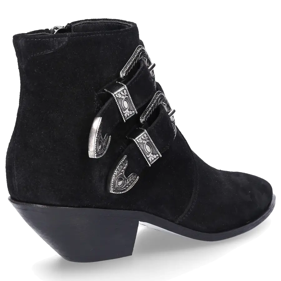 Saint Laurent - Stiefeletten WEST Veloursleder - schwarz