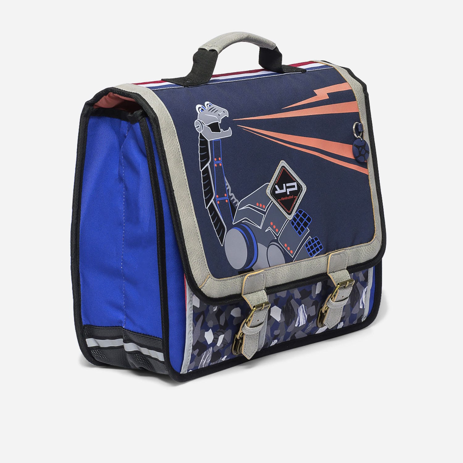Cartable BODYPACK bleu à motif robot-dinosaure