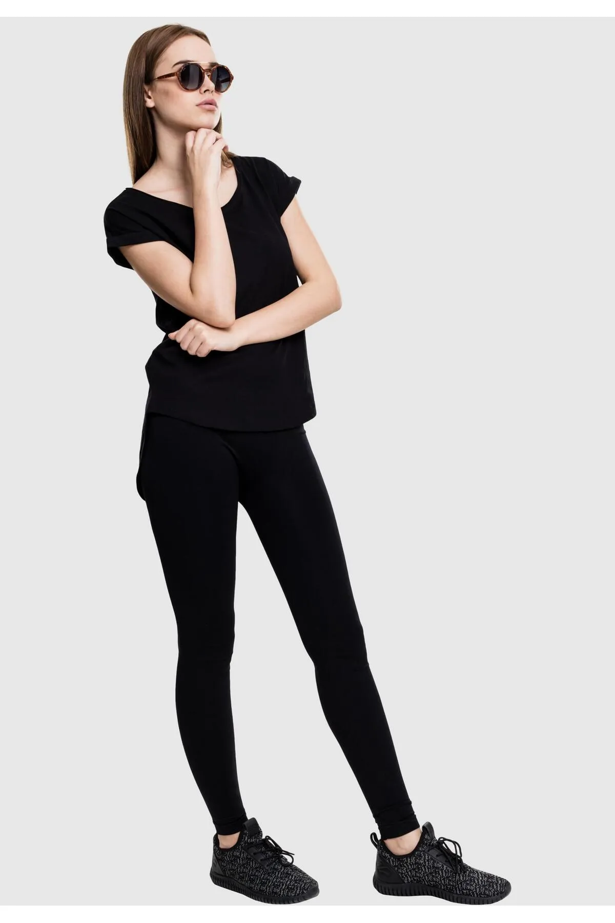 Urban Classics  Damen Long Back Shaped Slub Tee für Damen