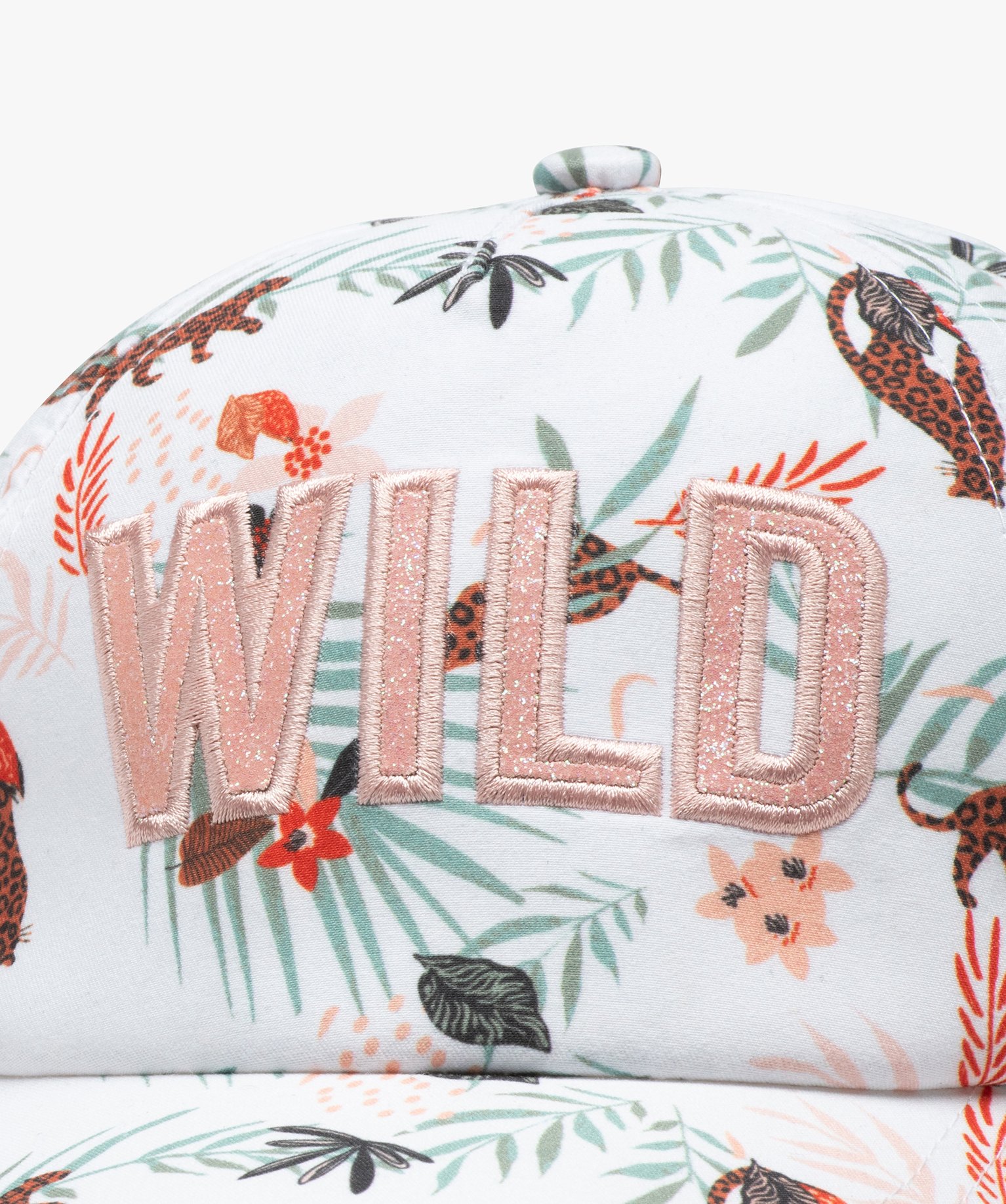Casquette fille imprimé jungle et paillettes blanc | GEMO