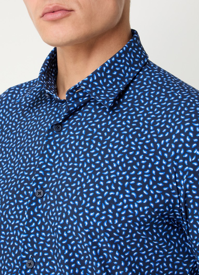 Camisa HUGO BOSS P-Roan slim fit em malha com estampa paisley