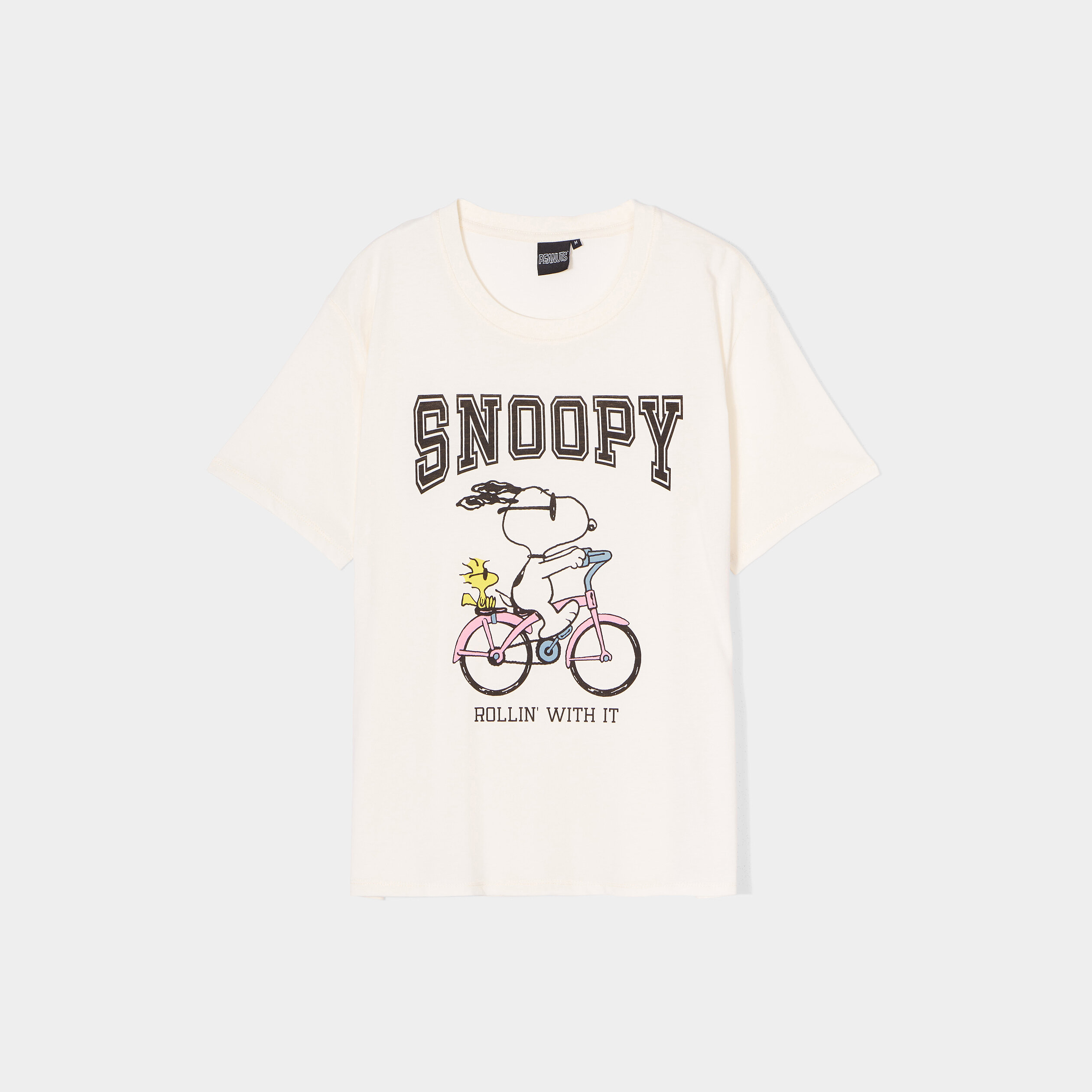 T-shirt manches courtes coton Snoopy rose femme | La Halle