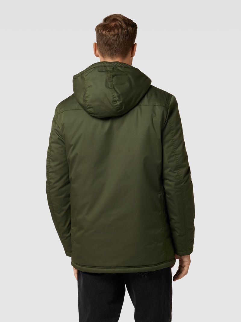 Jacke mit Druckknopfleiste Modell 'CHESTER' in olivgrün