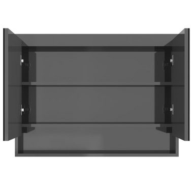 vidaXL Badezimmerspiegelschrank Spiegelschrank fürs Bad 80x15x60 cm MDF Glänzend Grau (1-St)