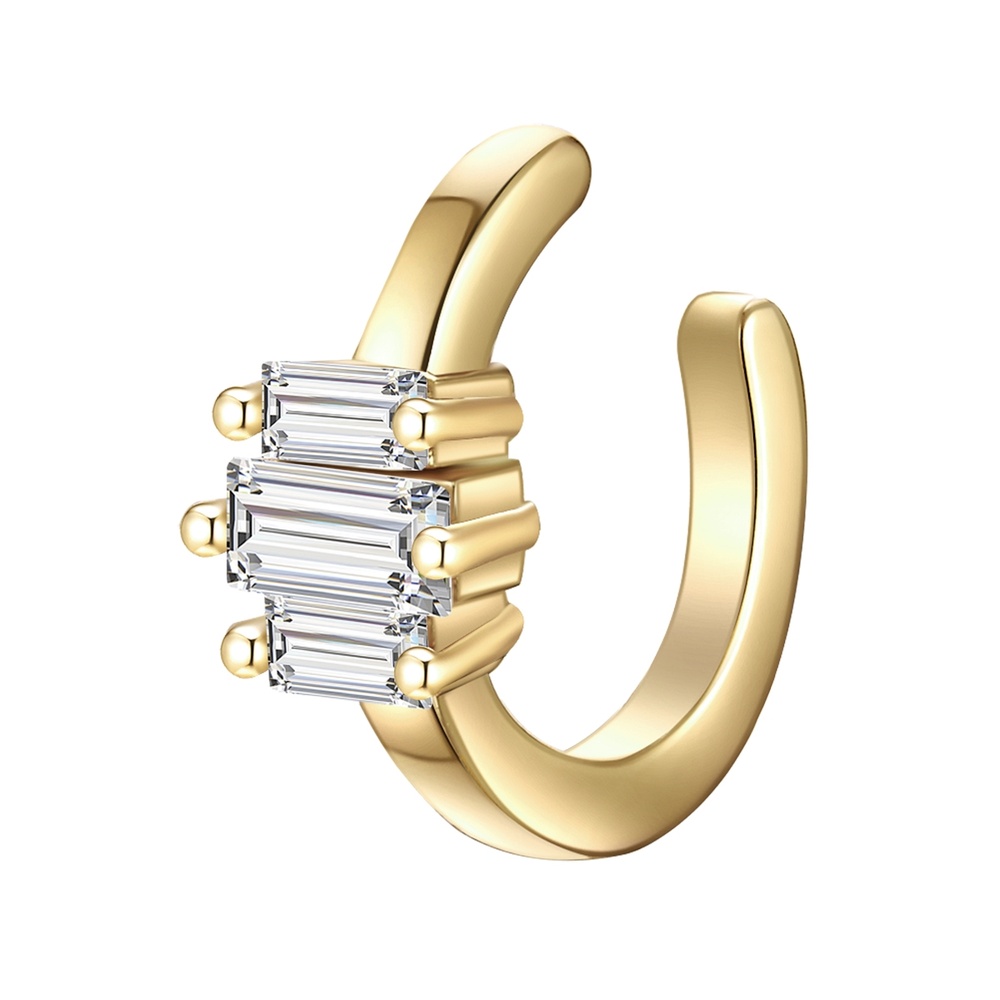Glanzstücke München Manchette d'oreille en argent Argent sterling Oxyde de zirconium (CZ) en Or jaune Boucles d'oreilles
