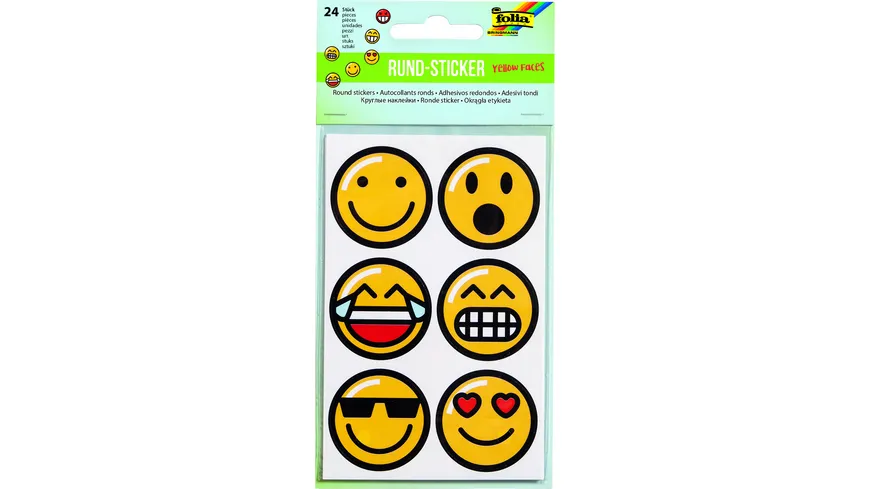 folia Rund-Sticker EMOJIS