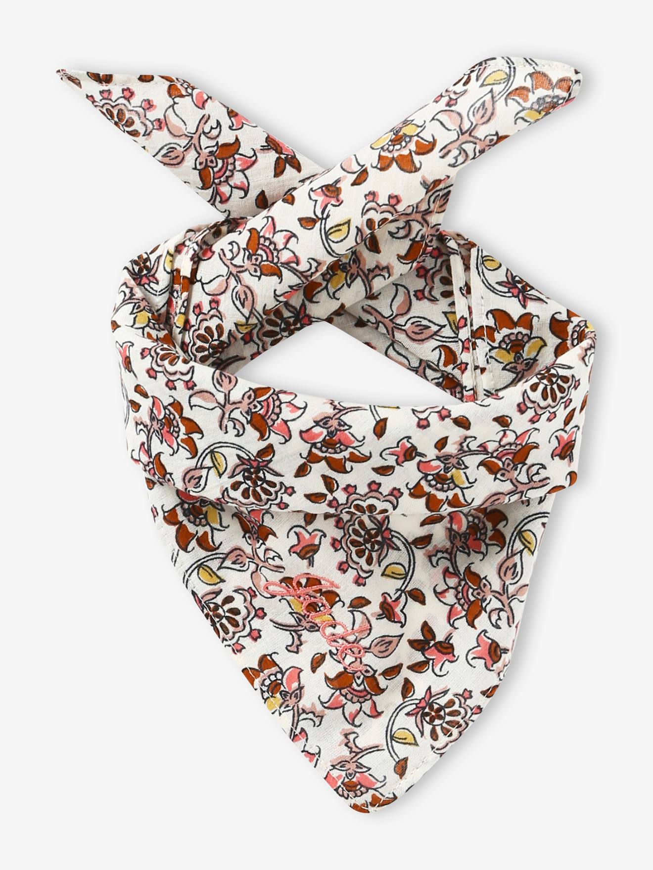 Vertbaudet Mädchen Baby Halstuch mit Blumen - wollweiß