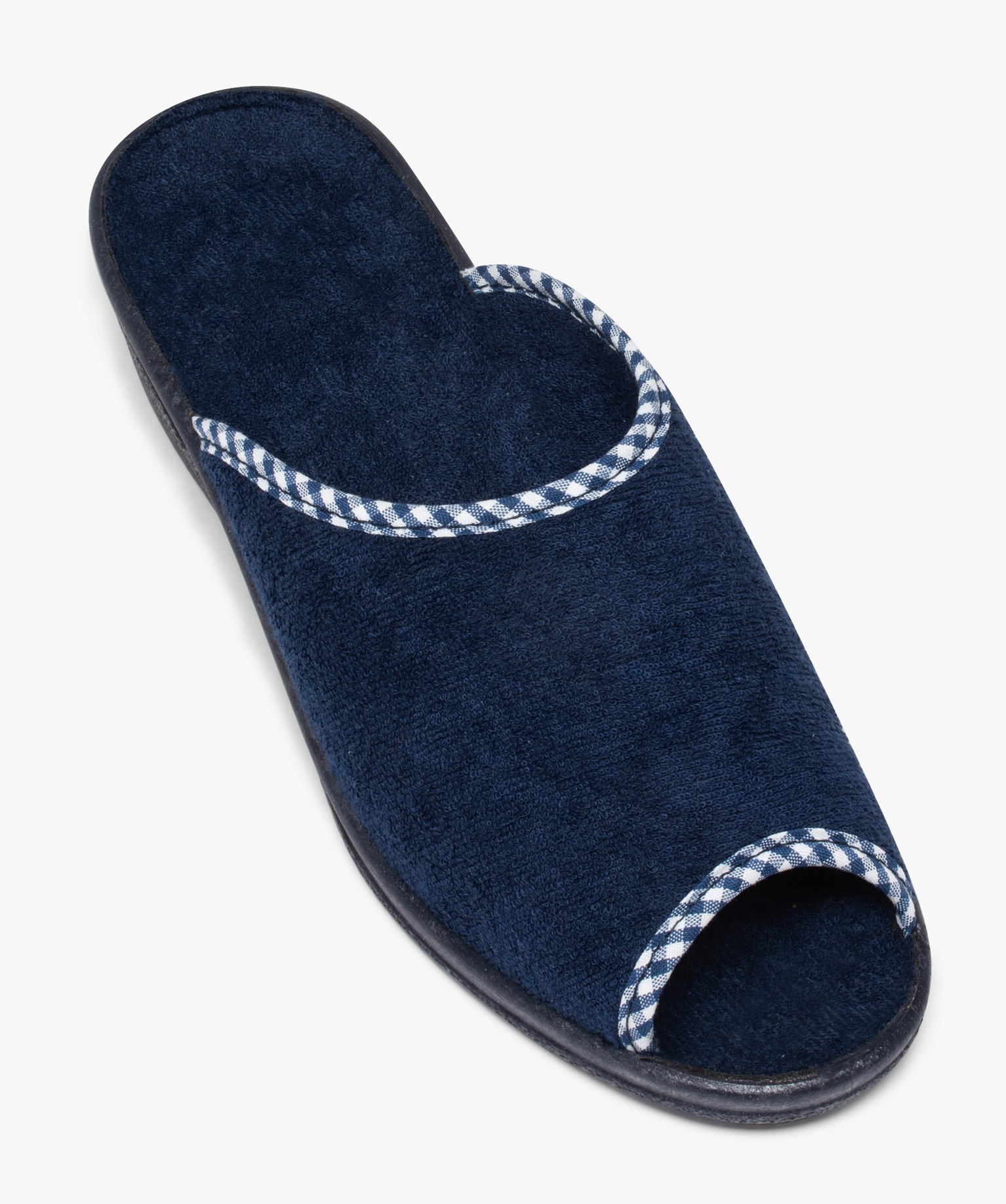 Chaussons femme mules confort compensées à bout ouvert marine | GEMO