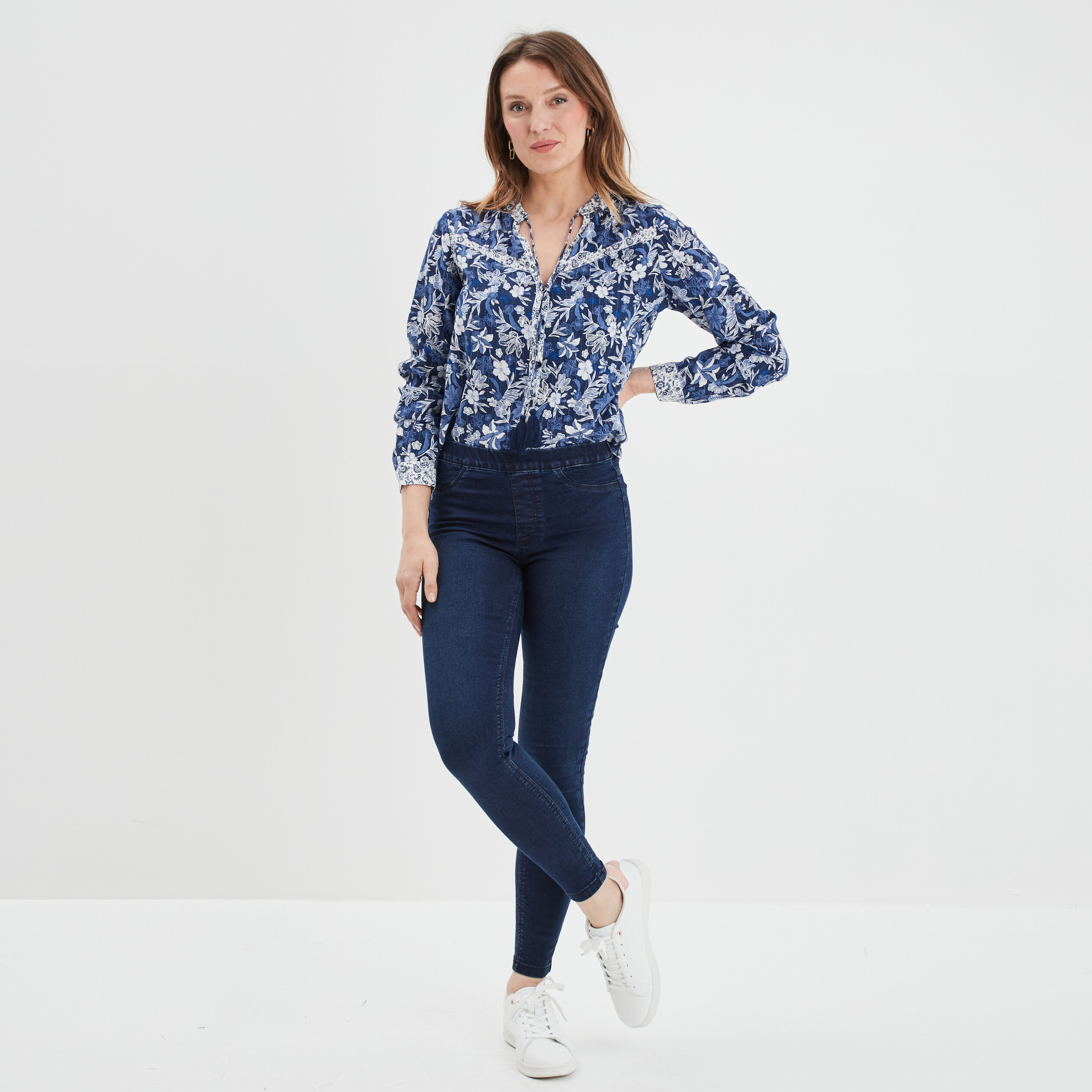 Jegging taille standard denim blue black femme | La Halle