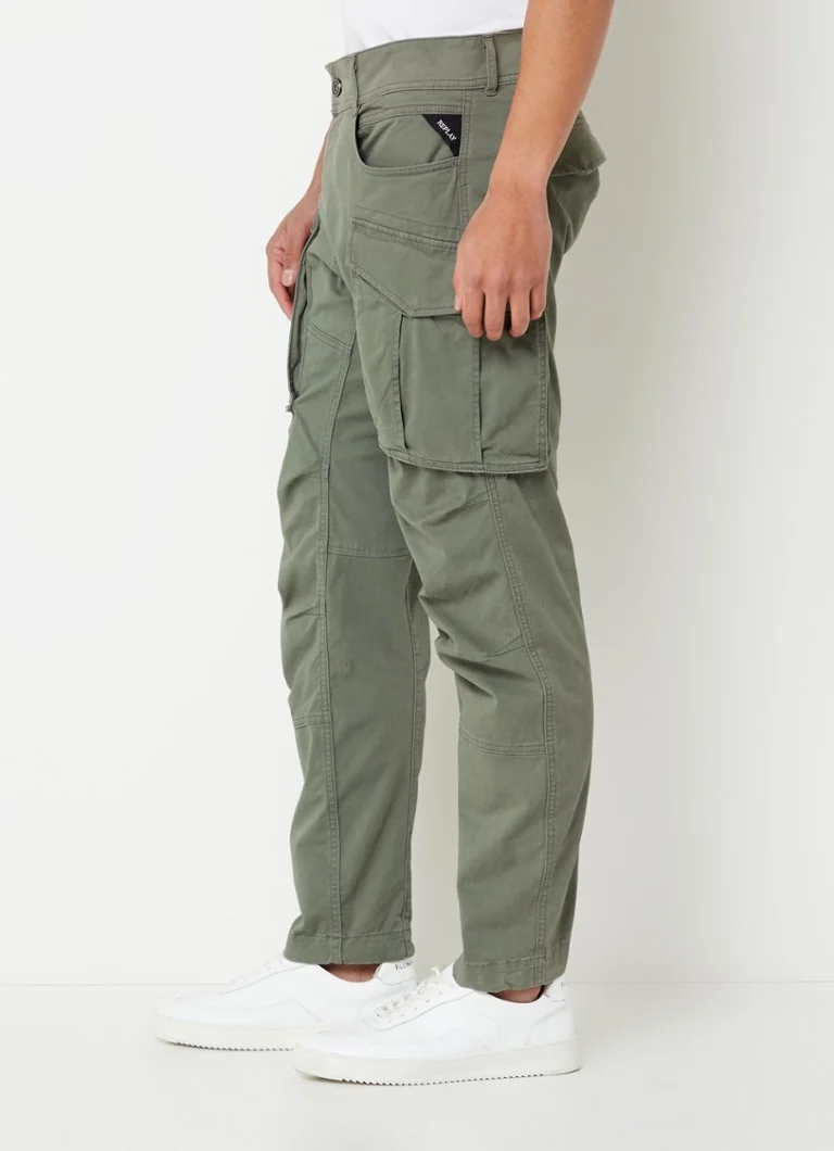 Pantaloni cargo Replay Joe Tapered cu buzunare cu clapă