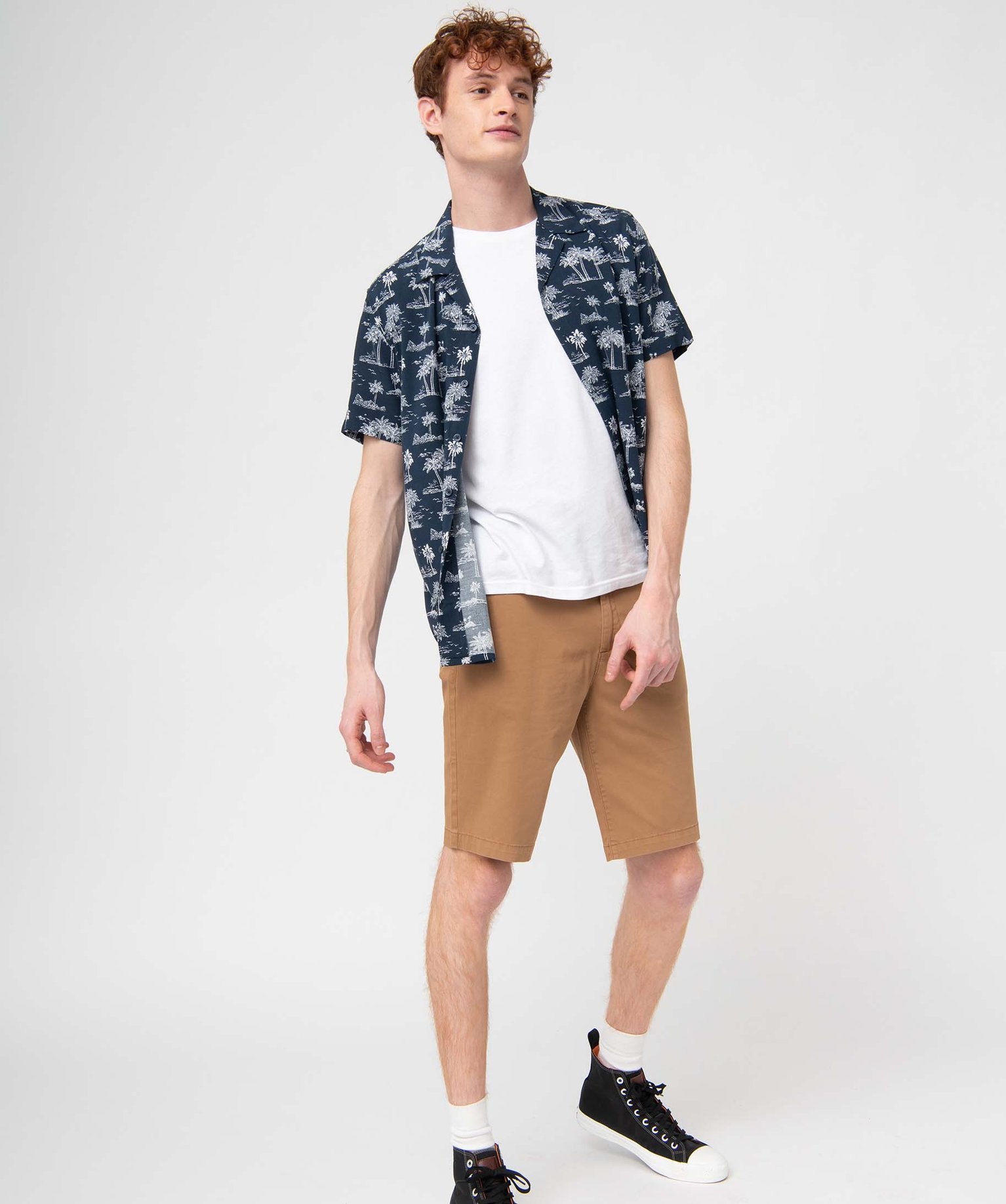 Bermuda homme coupe chino en toile stretch marron | GEMO