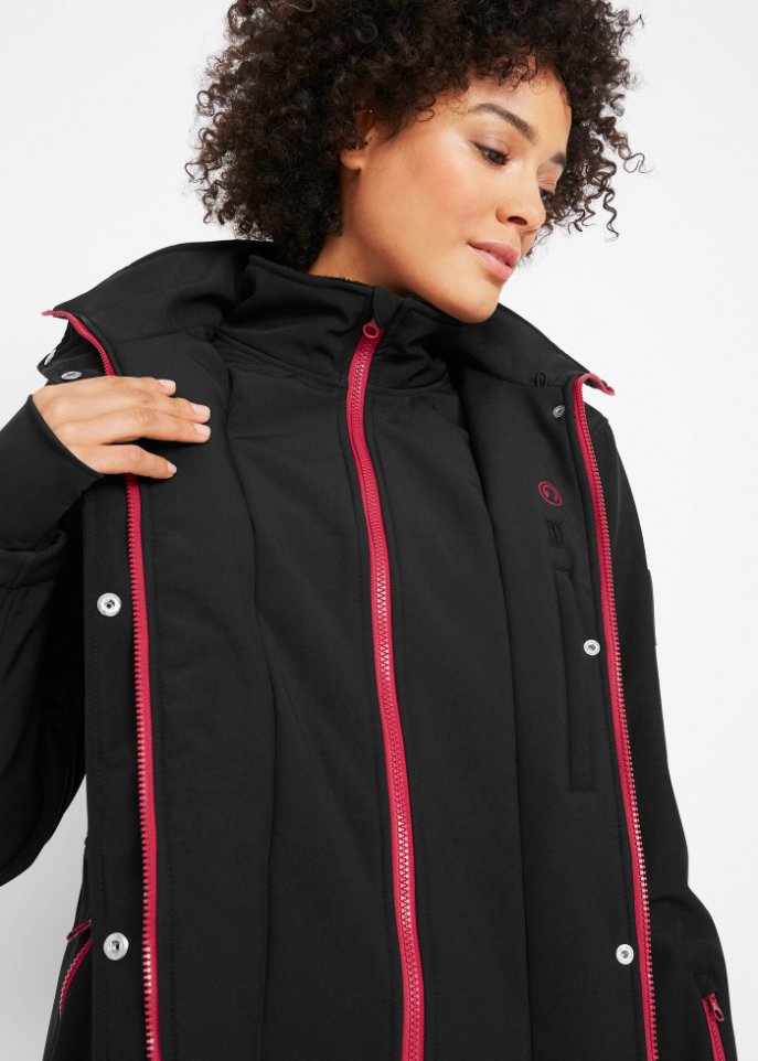 Stretch-Softshelljacke, 2 in 1-Optik