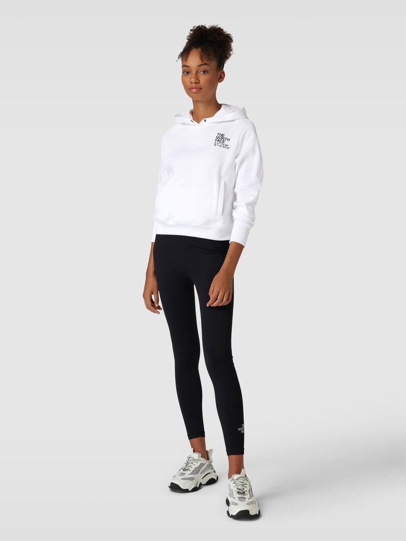 Cropped Hoodie mit Label-Print Modell 'COORDINATES' in weiß