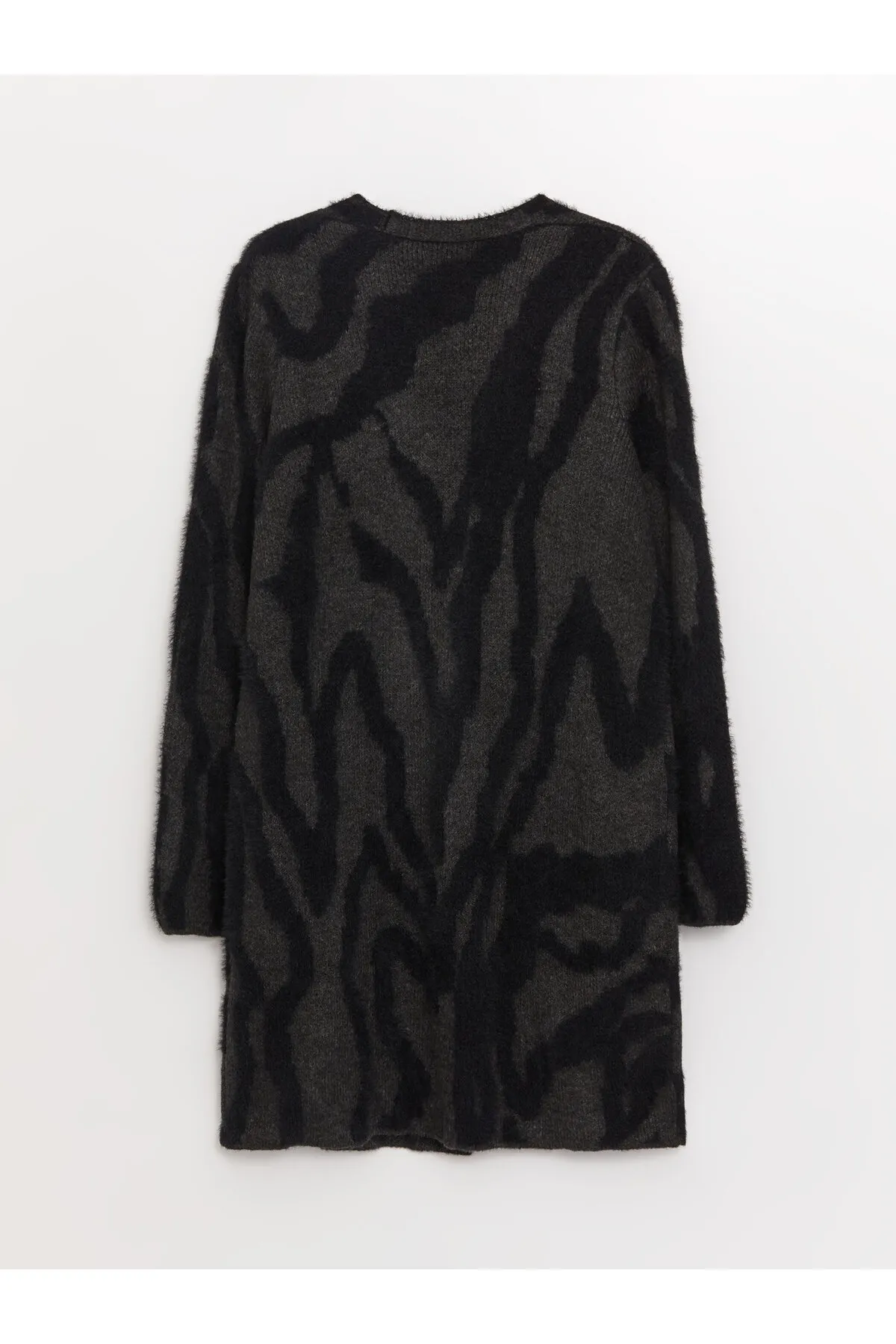 LC Waikiki  Gemusterter Langarm-Strick-Cardigan für Damen mit Schalkragen