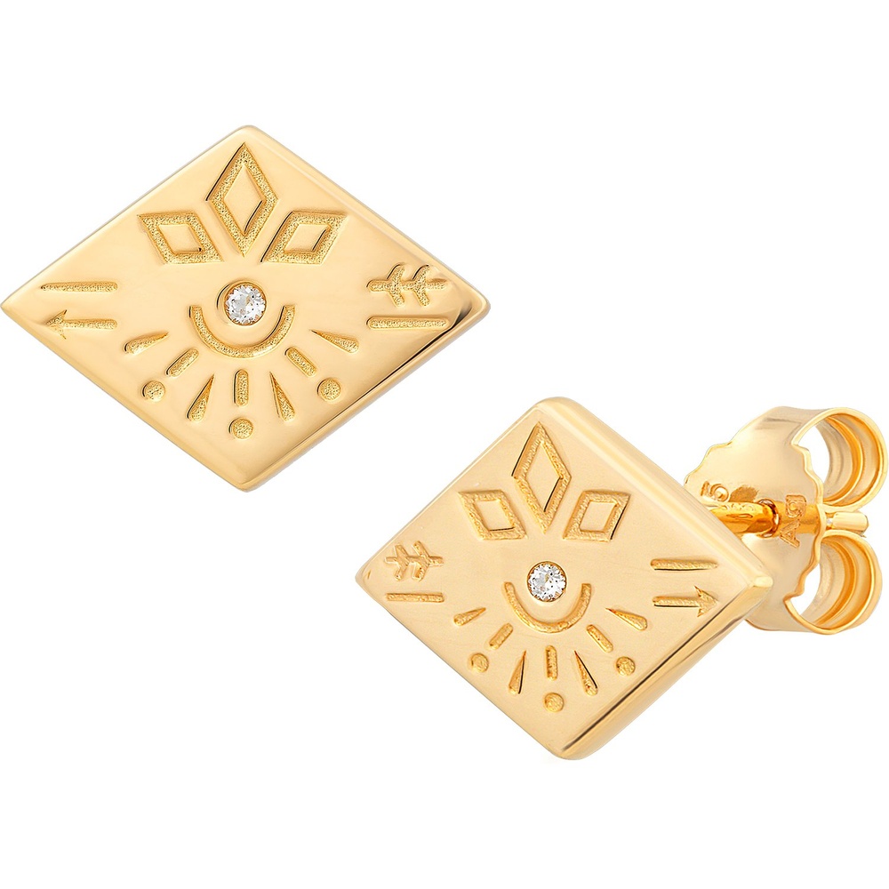 caï Boucles d'oreilles à fermoir à poussette 925 Argent Boucles d'oreilles